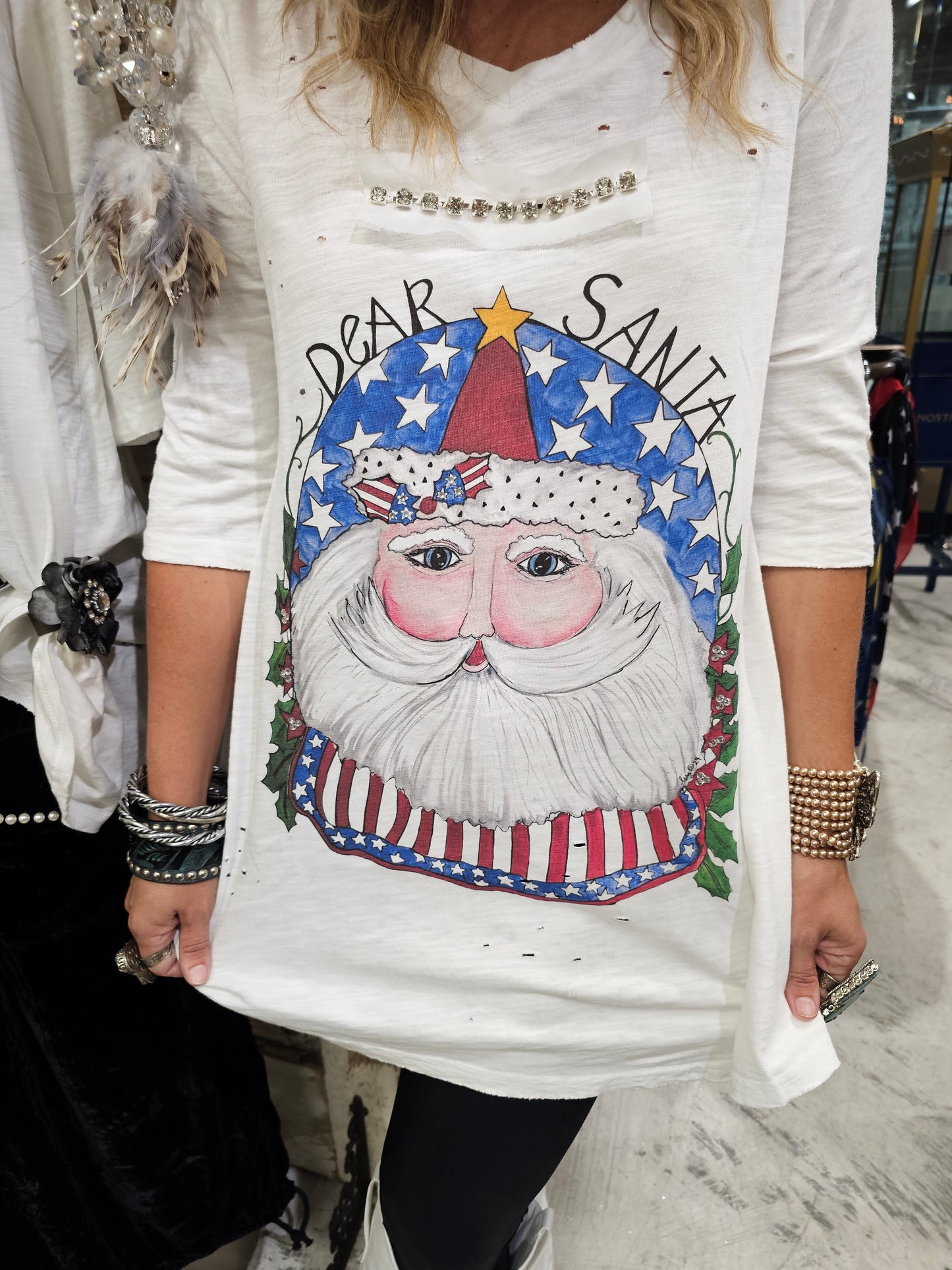 USA Santa Tattered Tee