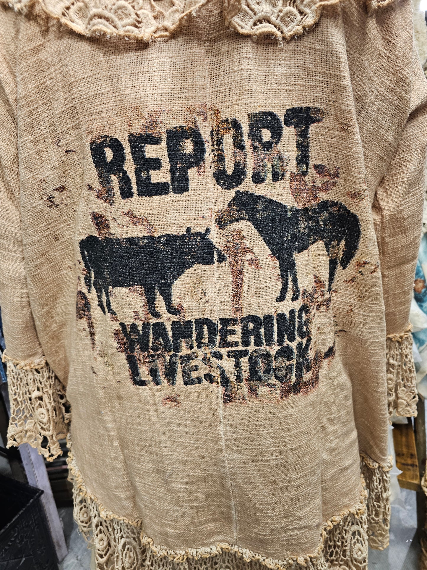 Burlap Wandering Livestock