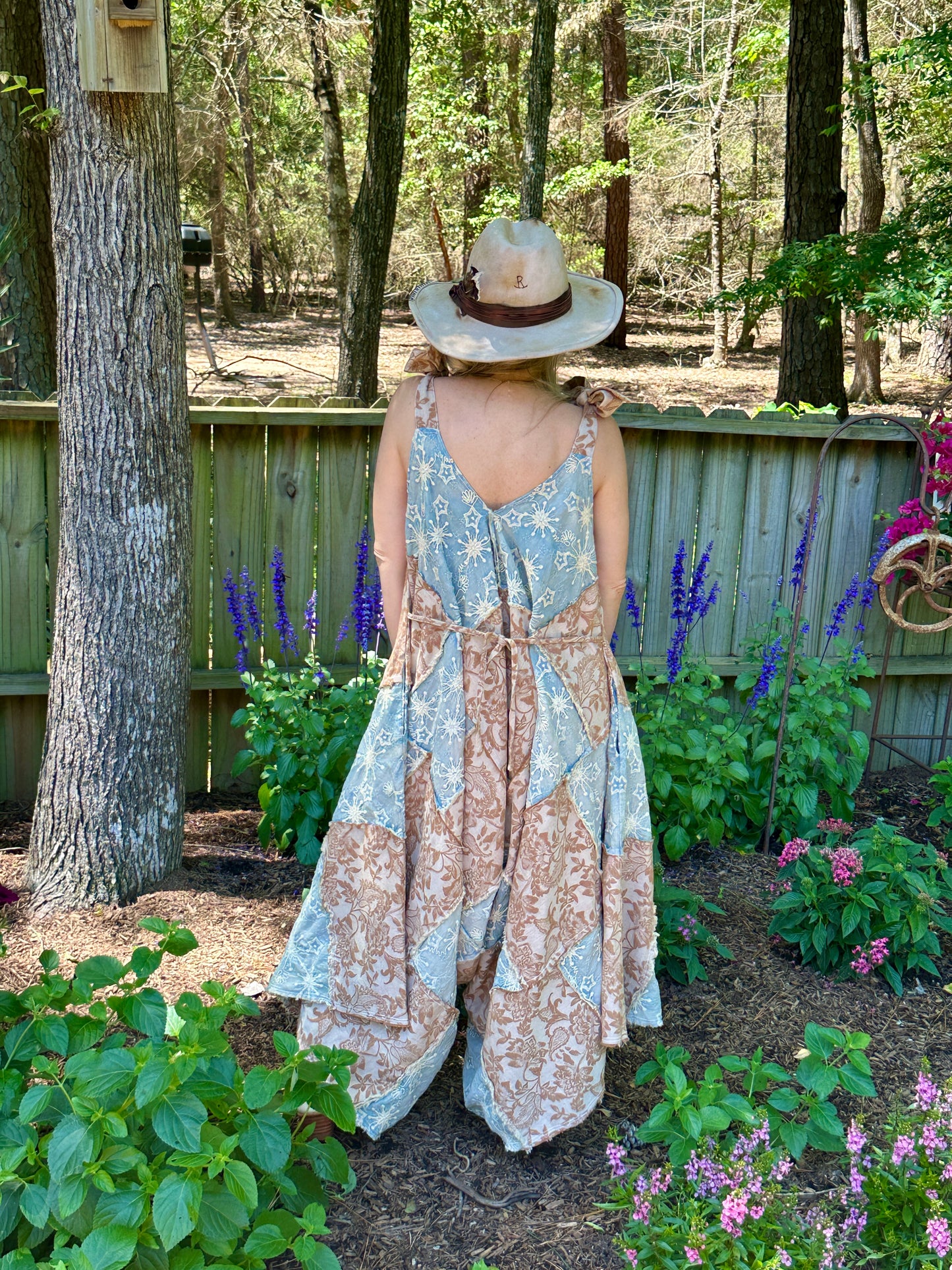 Hand Embroidered Damask Romper