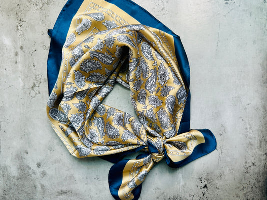 Lemon Sapphire Paisley Wild Rag