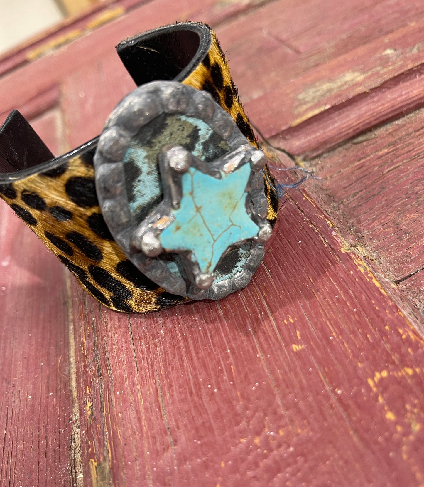 Hair Hide Leopard Cuff