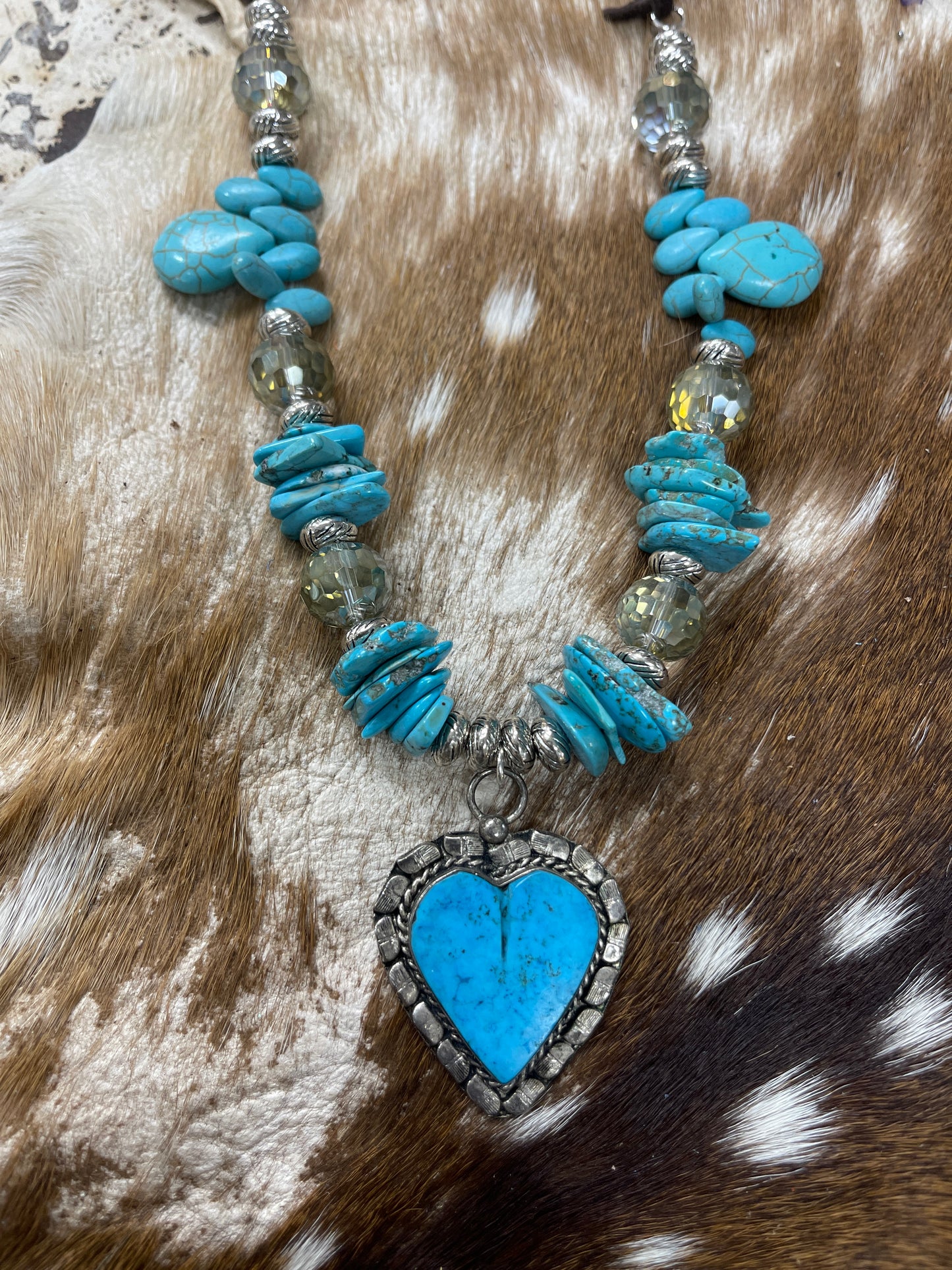 Turquoise Heart with Ammunition Beads