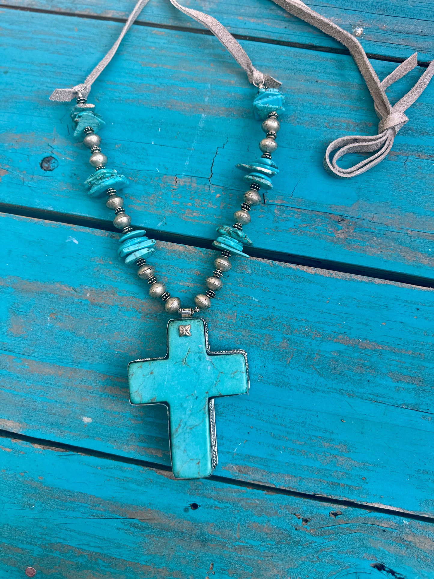 Large Turquoise Cross Pendant