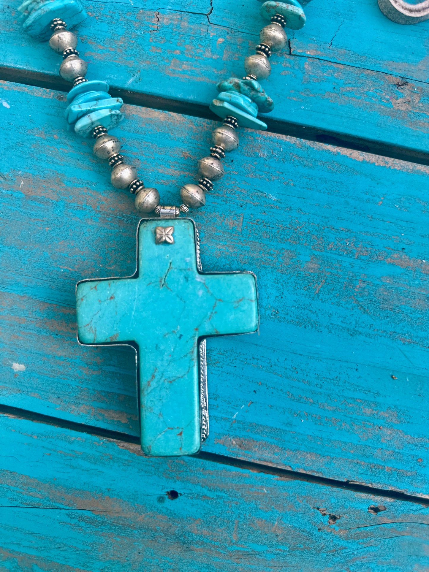 Large Turquoise Cross Pendant