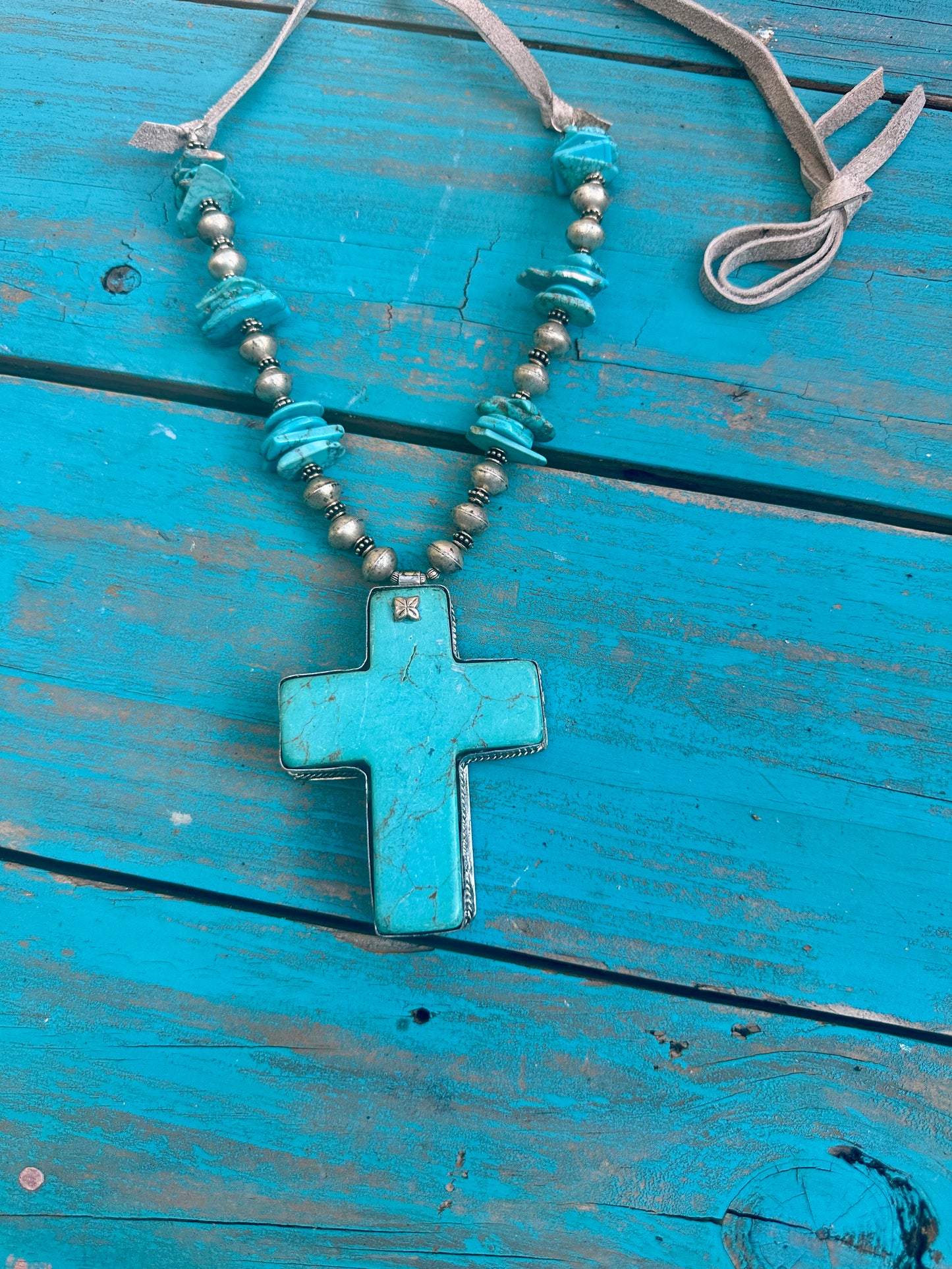 Large Turquoise Cross Pendant