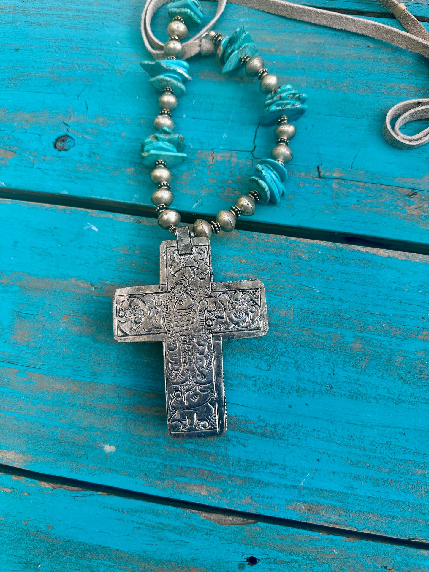 Large Turquoise Cross Pendant