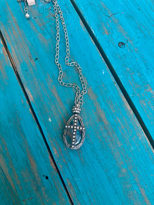 Soldered Crystal Sparkle Pendant Necklace