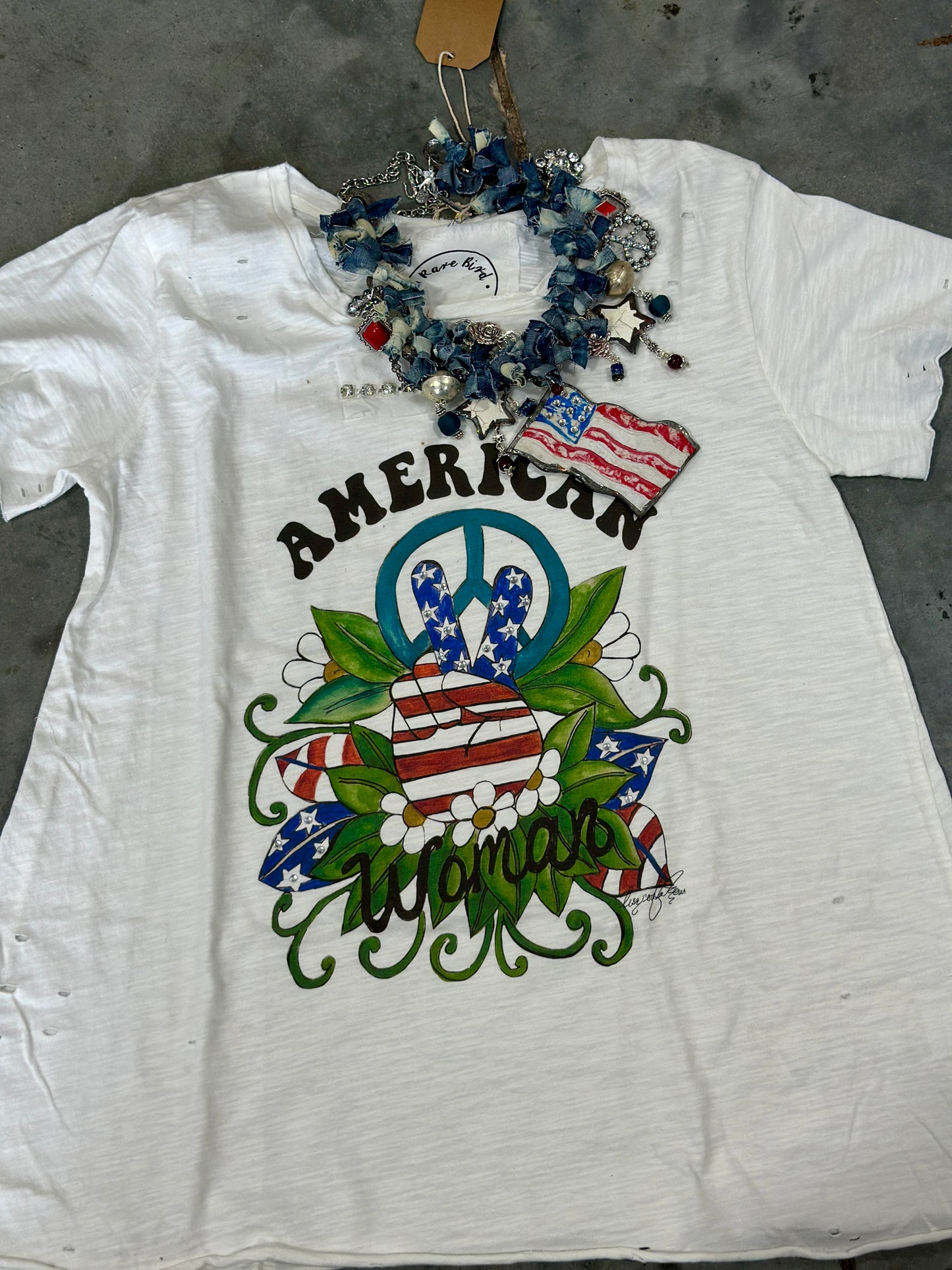 American Woman Tattered shirt