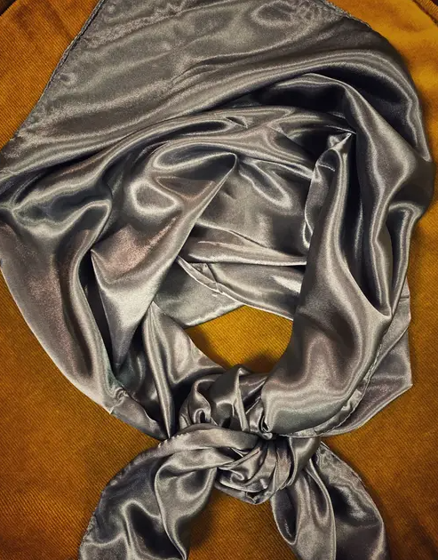 STEEL GRAY SATIN WILD RAG