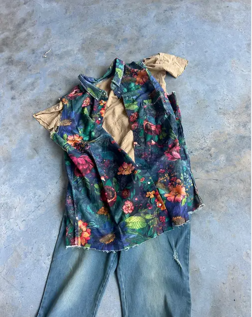 Dark Rag Floral Flannel Vest