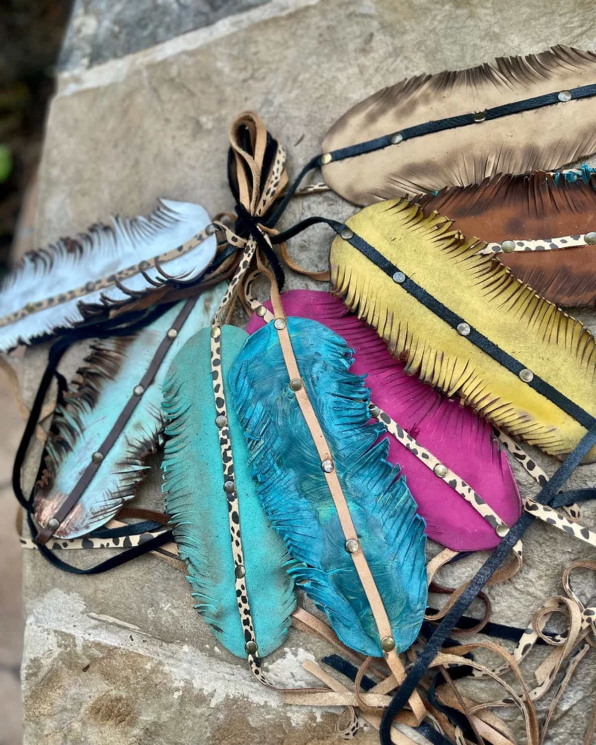 Hand Cut Feather Hat Band