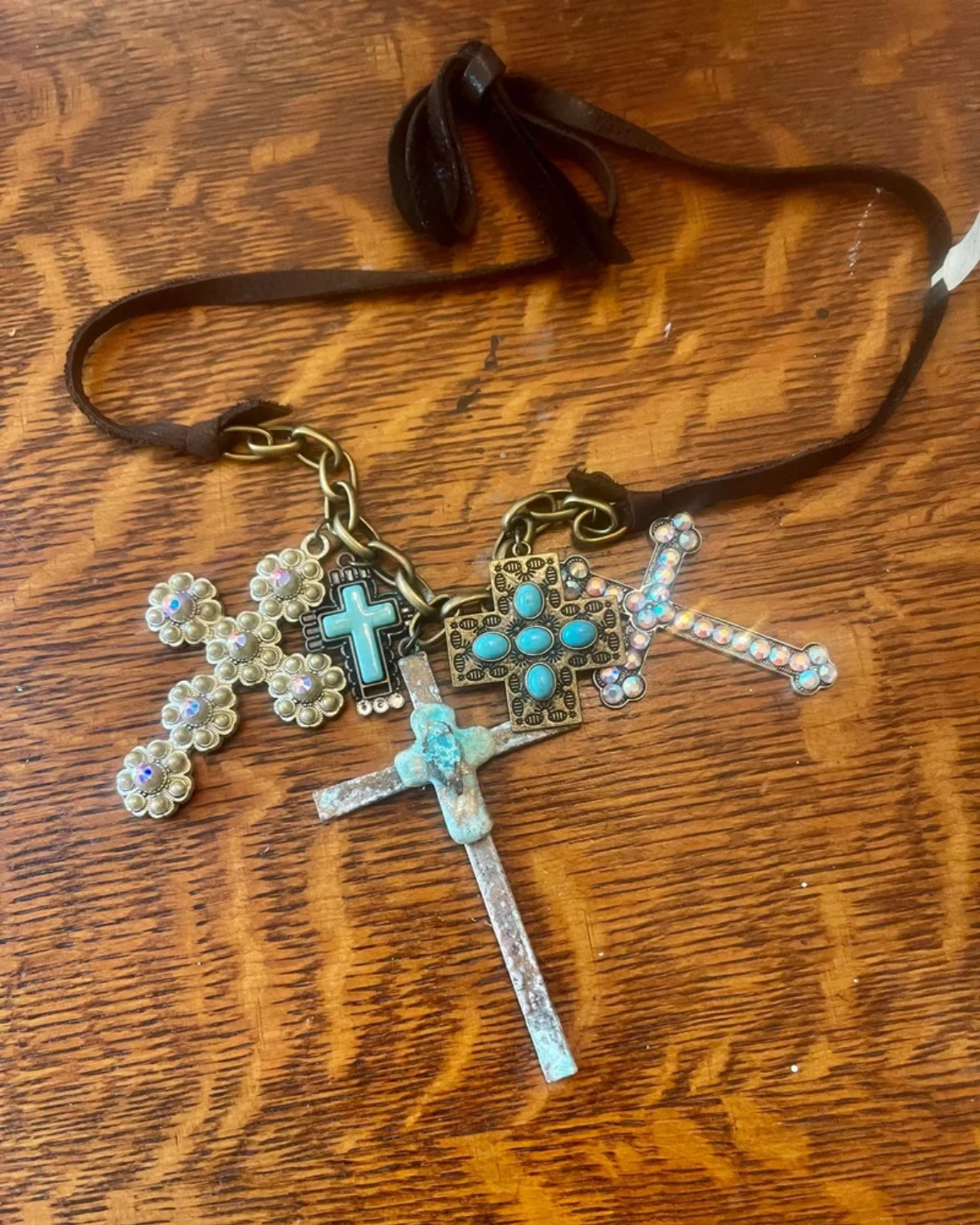 Vintage Cross Trinket Necklace